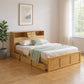 Natural Wood Full Bed Frame With Trundle And Drawers