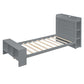 Gray Wood Twin Bed Frame With USB