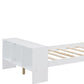 White Wood Twin Bed Frame With USB