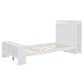 White Wood Twin Bed Frame With USB