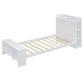 White Wood Twin Bed Frame With USB