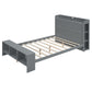 Gray Wood Full Bed Frame With LED Lighting And USB
