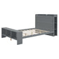 Gray Wood Full Bed Frame With LED Lighting And USB