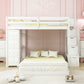 White Twin Over Full Wood Bunk Bed With Stairs And Drawers And Storage
