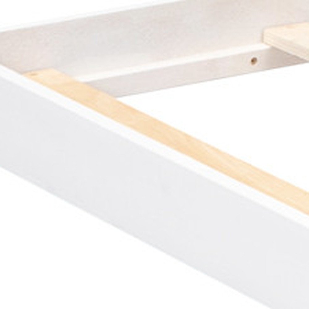 White Twin Over Full Wood Bunk Bed With Stairs And Drawers And Storage