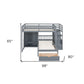 Gray Full Over Twin Wood Bunk Bed With Stairs And Drawers And Storage