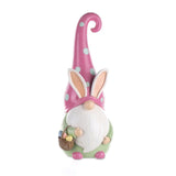 13" Pink Resin Standing Gnome Tabletop Sculpture