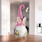 13" Pink Resin Standing Gnome Tabletop Sculpture