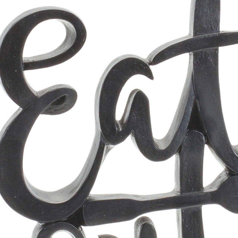 9" Black Polyresin Decorative Plaque Tabletop Sculpture