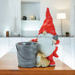 Set of Two Red Polyresin Standing Gnome Tabletop Sculpture