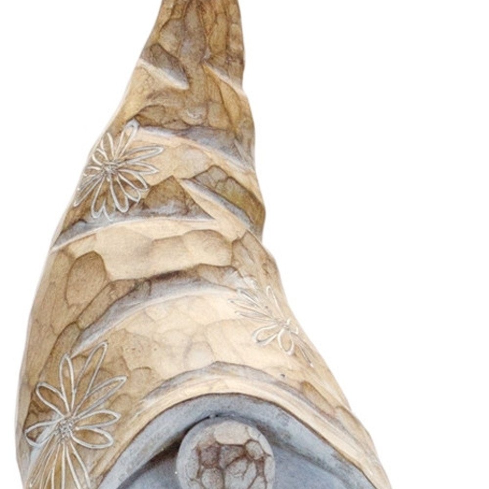 23" Brown Resin Standing Gnome Tabletop Sculpture