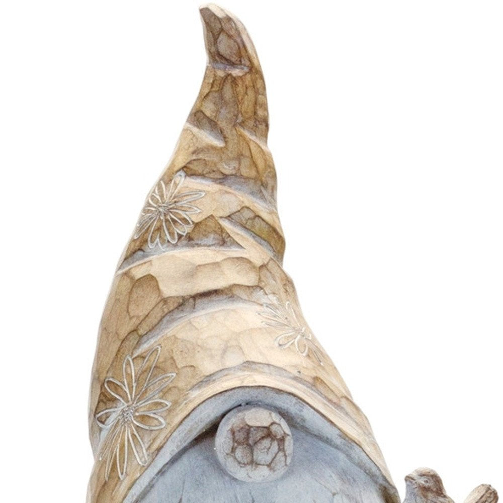 23" Brown Resin Standing Gnome Tabletop Sculpture