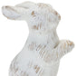 Set of Two White Resin Rabbit Figurines