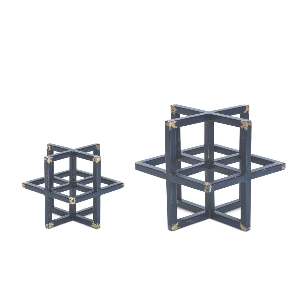 Set of Two Black Iron Tabletop Sculpture