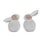 Set of Two White Resin Figurine Tabletop Sculpture