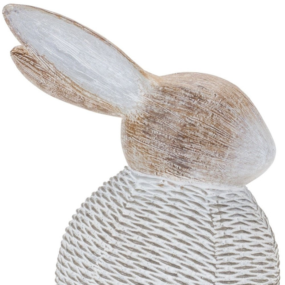 Set of Two White Resin Figurine Tabletop Sculpture