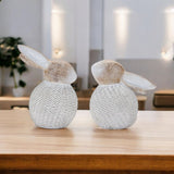 Set of Two White Resin Figurine Tabletop Sculpture