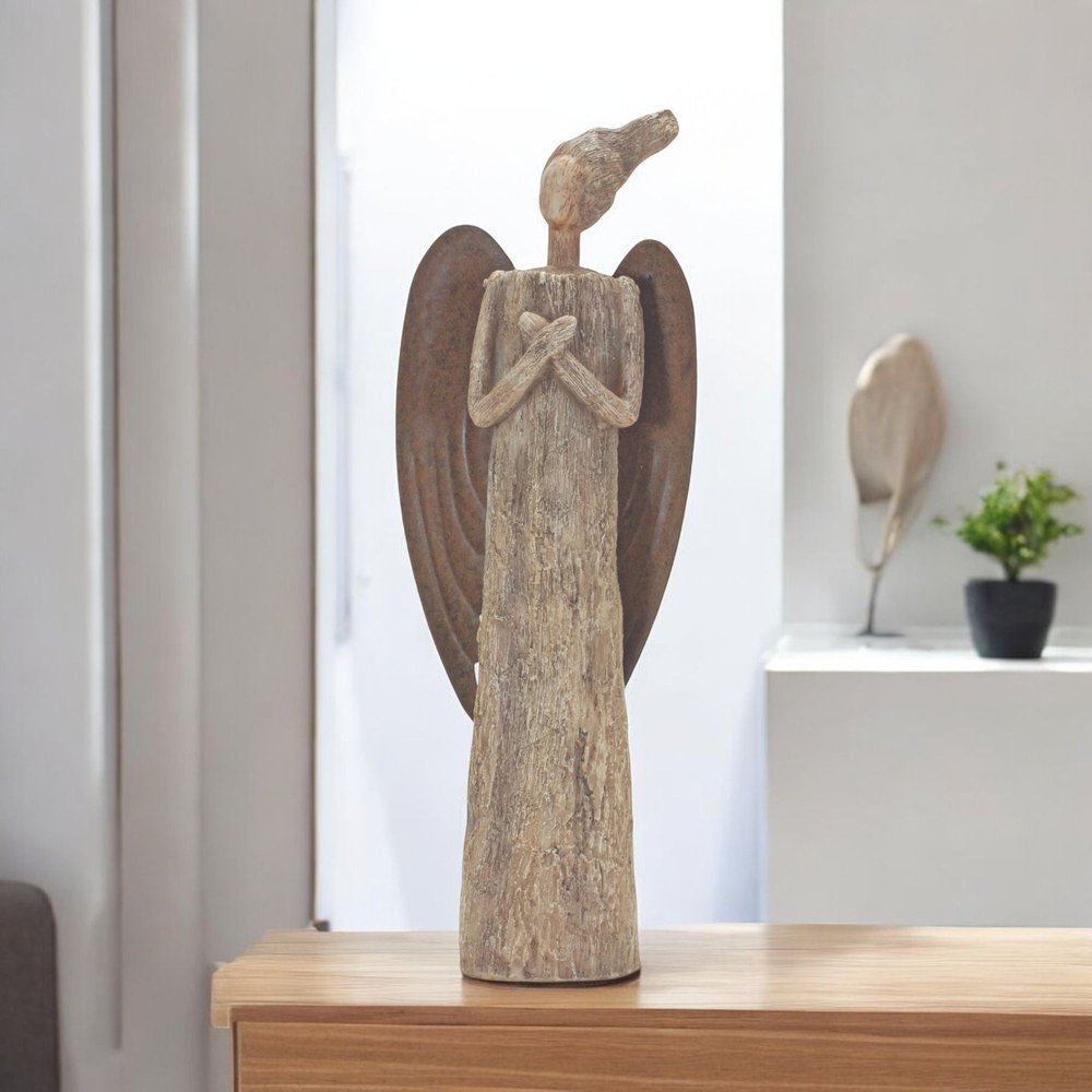 15" Brown Resin Figurine Tabletop Sculpture