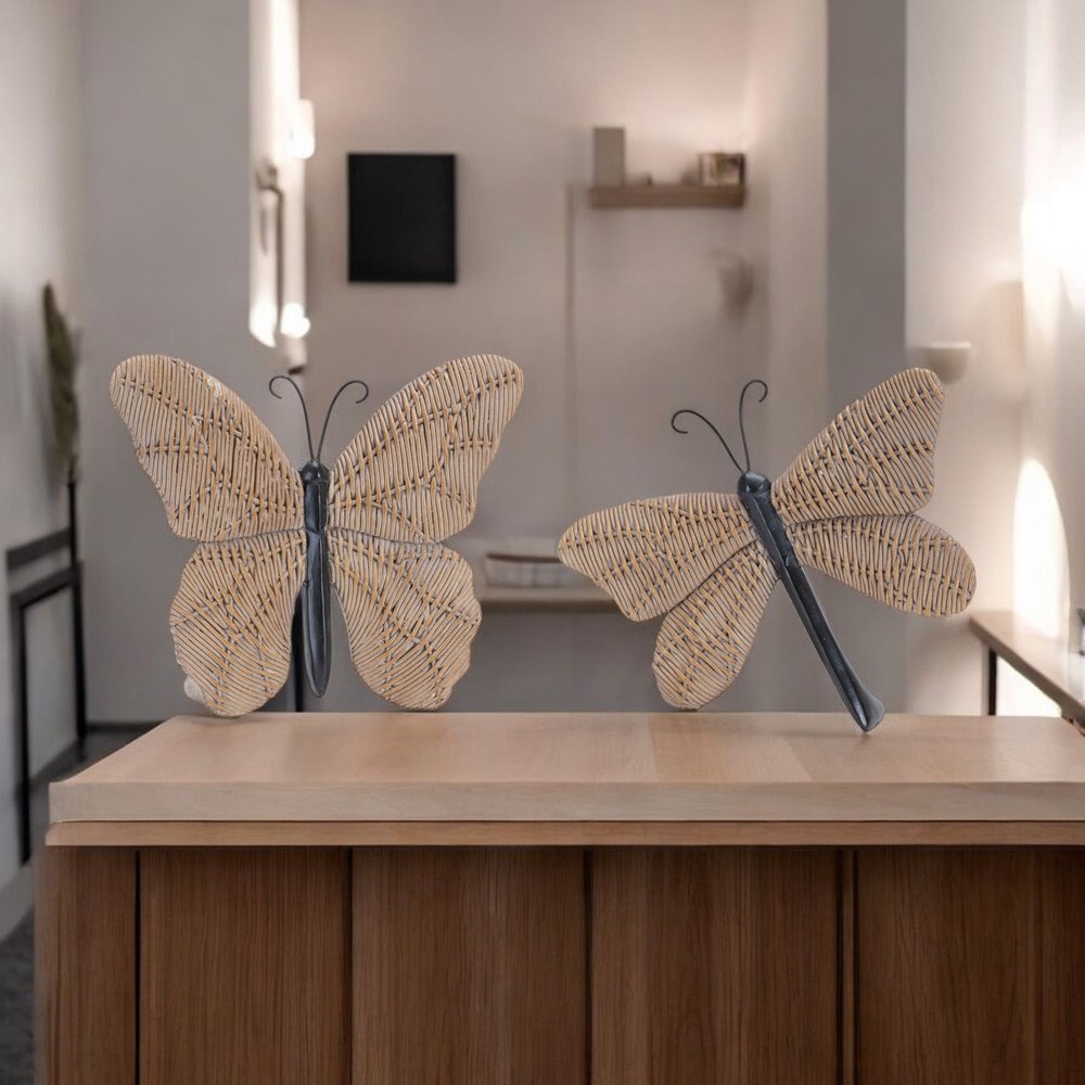 Set of Four Brown Polyresin Figurine Tabletop Sculpture