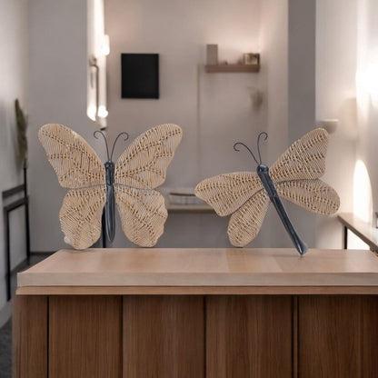 Set of Four Brown Polyresin Figurine Tabletop Sculpture