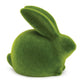 Set of Two Green Faux Moss Covered Terracotta Rabbit Figurines
