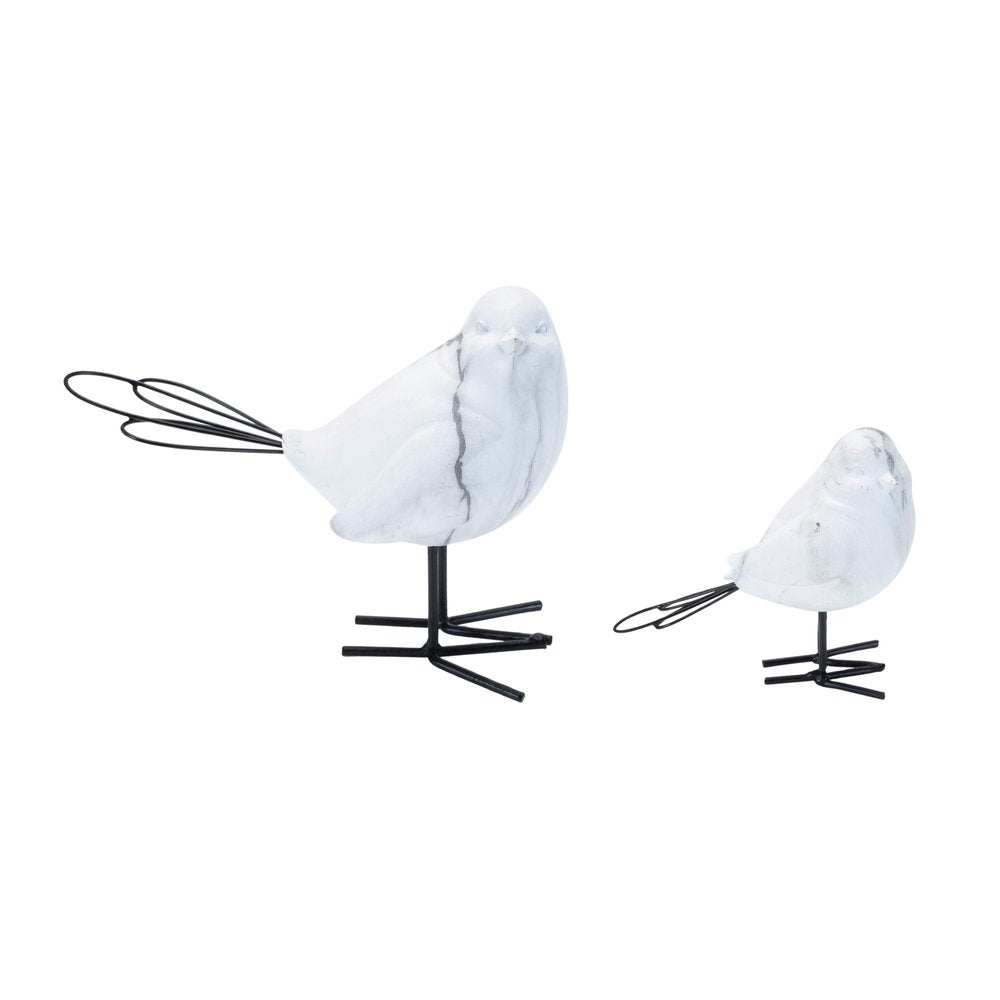 Set of Four White Polyresin Figurine Tabletop Sculpture