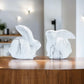 Set of Two White Terracotta Figurine Tabletop Sculpture