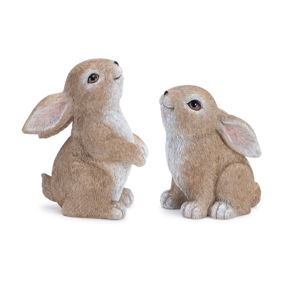 Set of Four Beige Polyresin Figurine Tabletop Sculpture