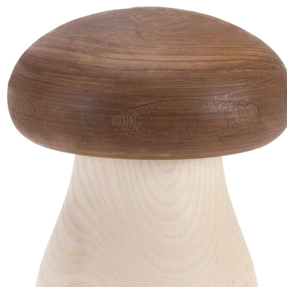 Set of Two Brown Wood Tabletop Sculpture