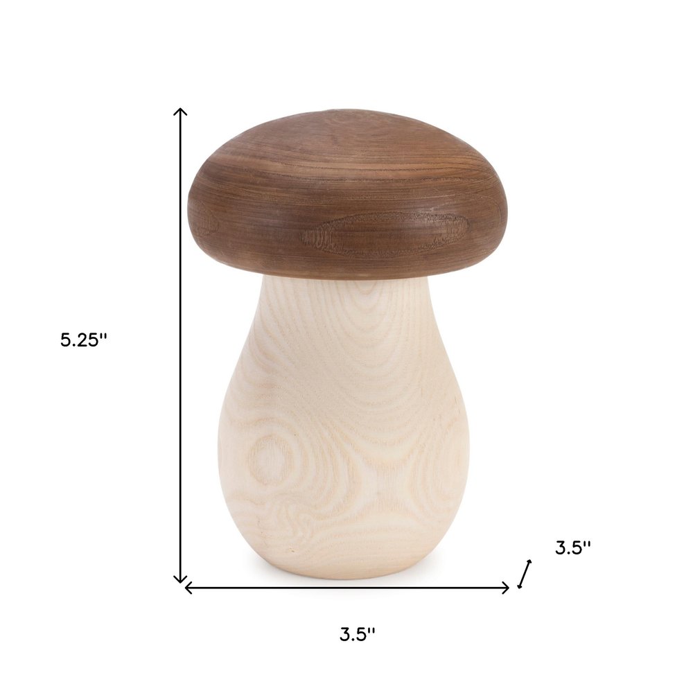 Set of Two Brown Wood Tabletop Sculpture