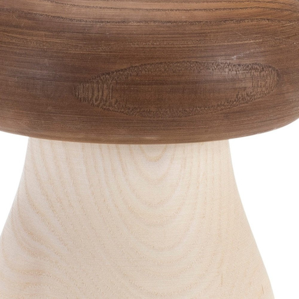 Set of Two Brown Wood Tabletop Sculpture