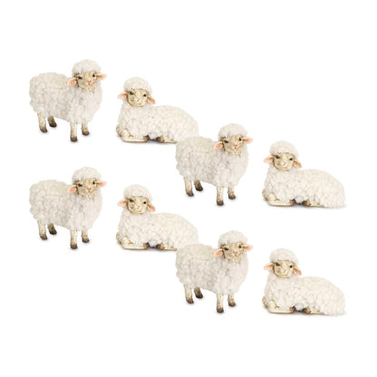 Set of Eight White Polyresin Tabletop Sculpture
