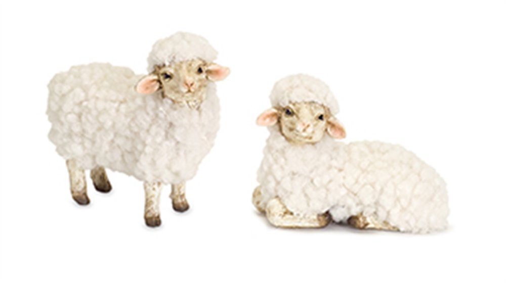 Set of Eight White Polyresin Tabletop Sculpture