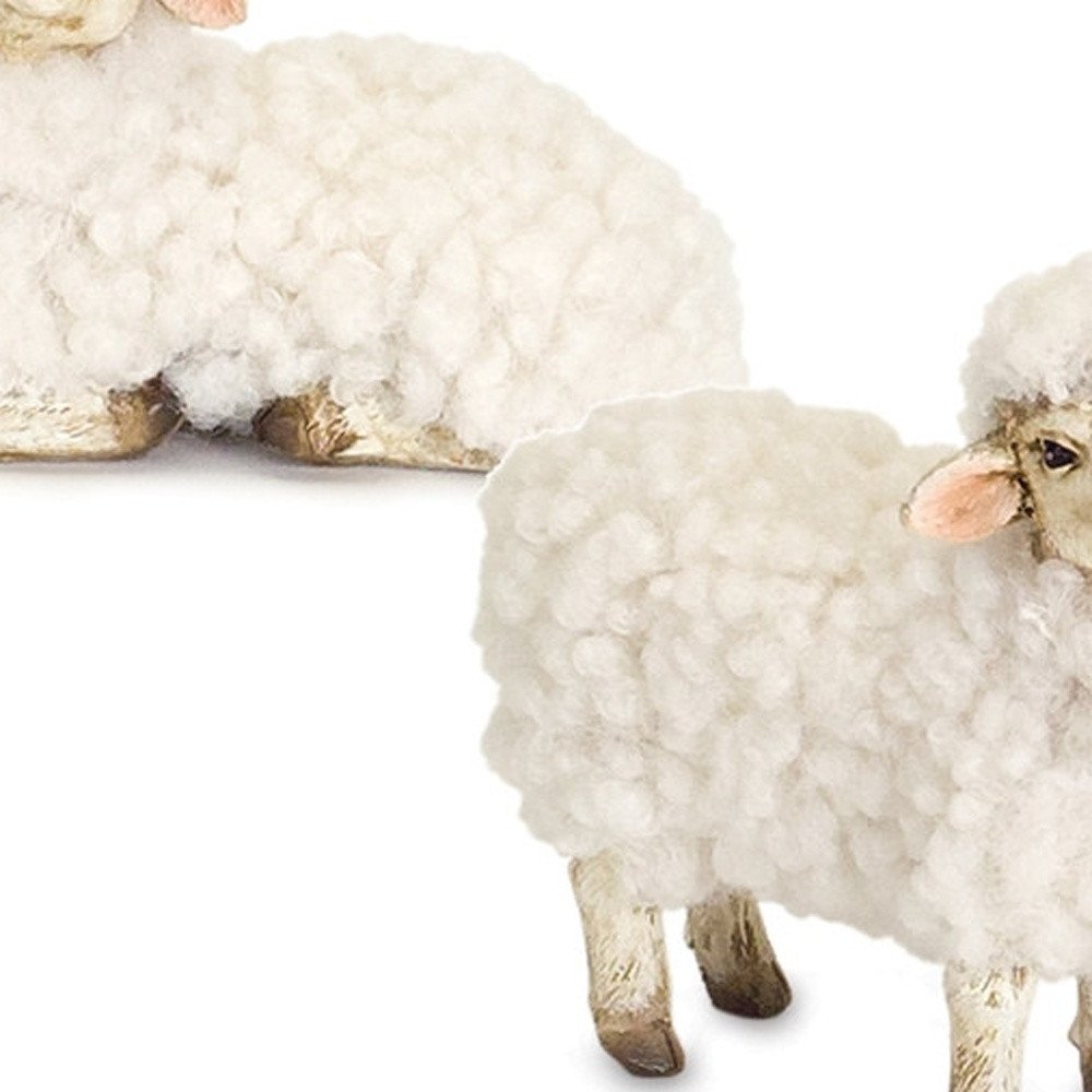 Set of Eight White Polyresin Tabletop Sculpture