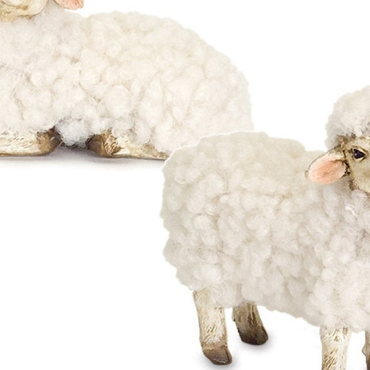 Set of Eight White Polyresin Tabletop Sculpture