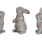 Set of Six Gray Polyresin Figurine Tabletop Sculpture