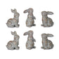 Set of Six Gray Polyresin Figurine Tabletop Sculpture