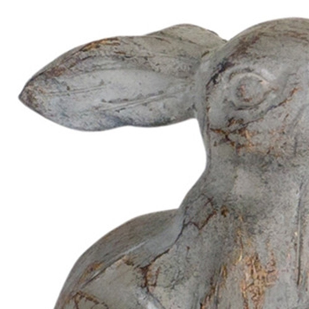 Set of Six Gray Polyresin Figurine Tabletop Sculpture