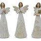 Set of Three White Polyresin Figurine Tabletop Sculpture