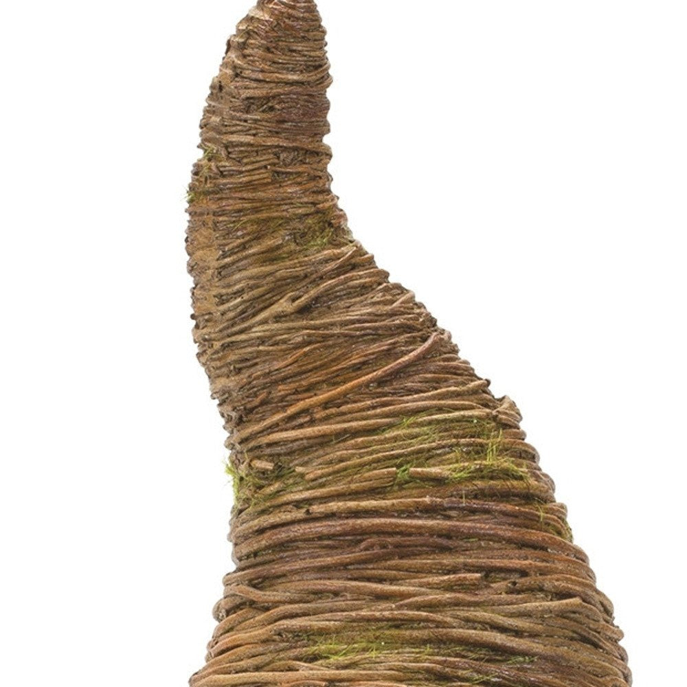 Set of Two Brown Polyresin Standing Gnome Tabletop Sculpture