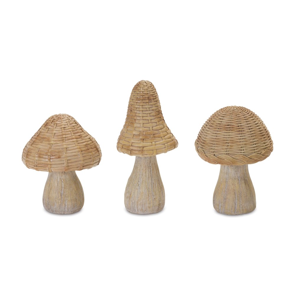 Set of Three Brown Resin Figurine Tabletop Sculpture
