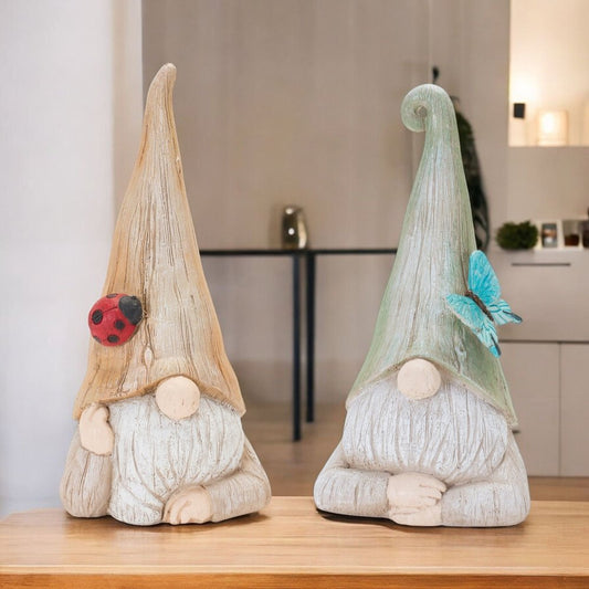 Set of Two Green Resin Tabletop Sculpture