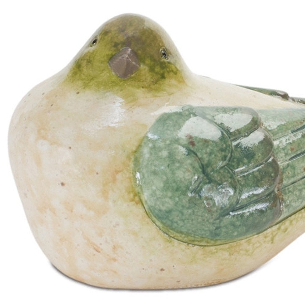 Set of Two Green Resin Figurine Tabletop Sculpture