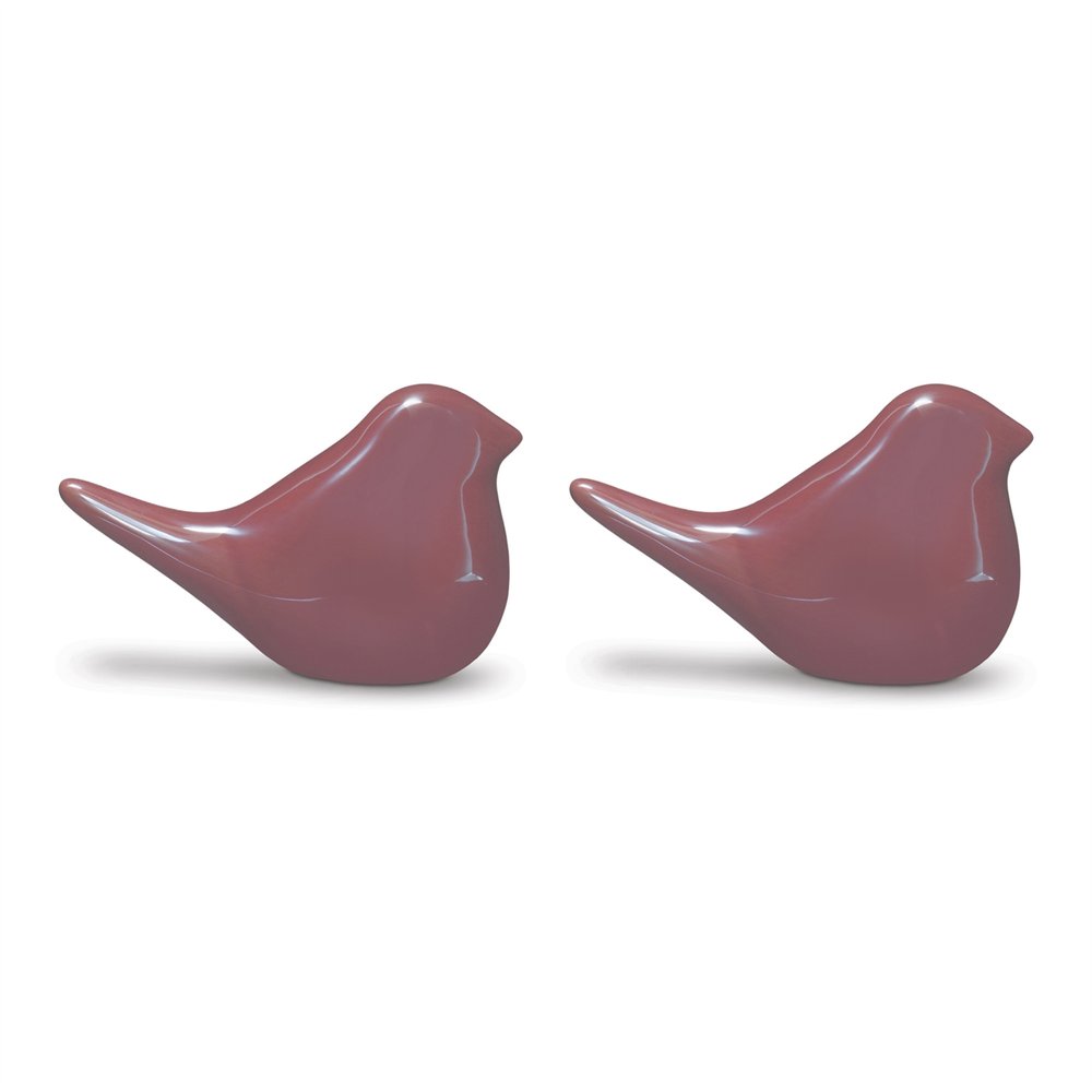 Set of Two Brown Porcelain Figurine Tabletop Sculpture