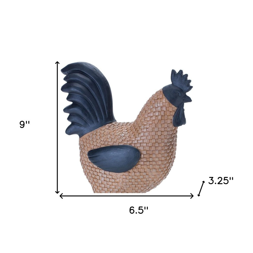 Set of Two Brown Resin Figurine Tabletop Sculpture