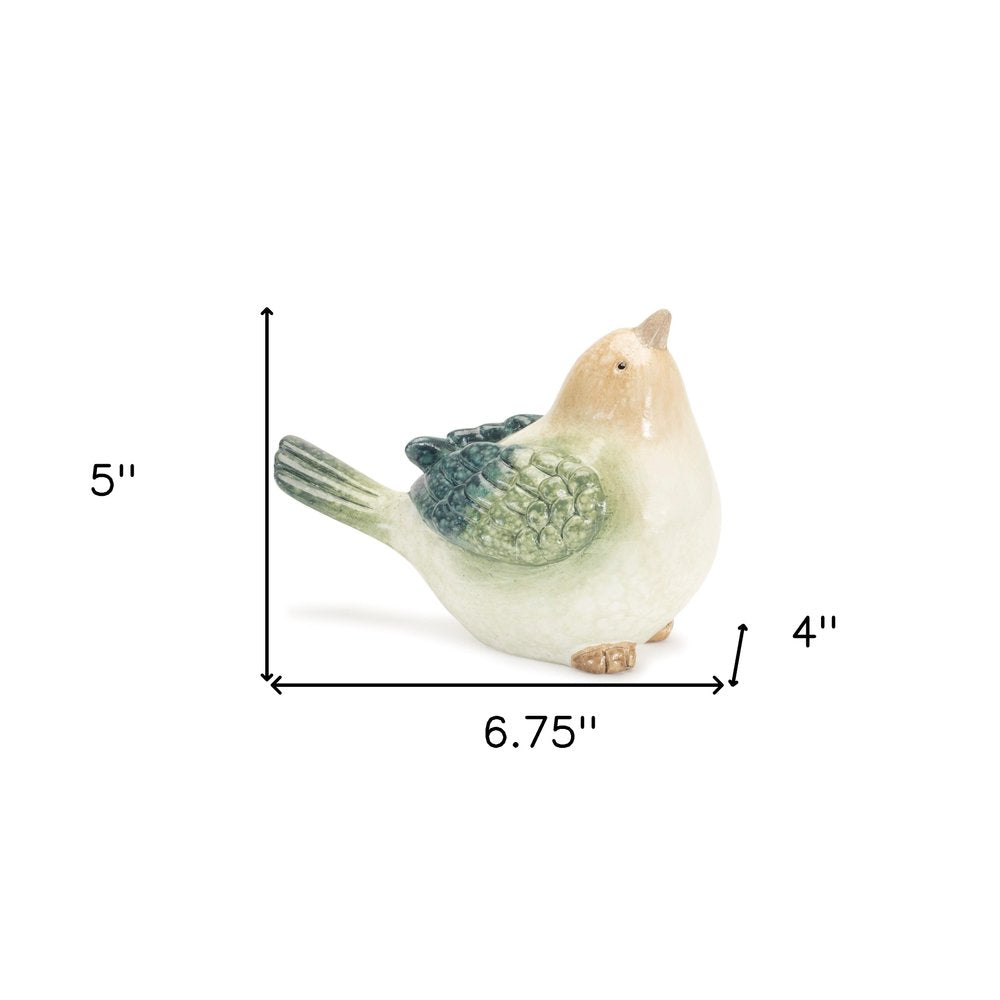 Set of Four Blue Terracotta Figurine Tabletop Sculpture