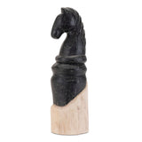 Set of Two Black Wood Tabletop Sculpture