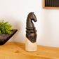 Set of Two Black Wood Tabletop Sculpture