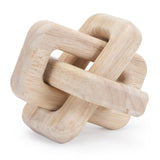 Set of Three Beige Wood Tabletop Sculpture