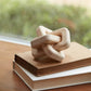 Set of Three Beige Wood Tabletop Sculpture